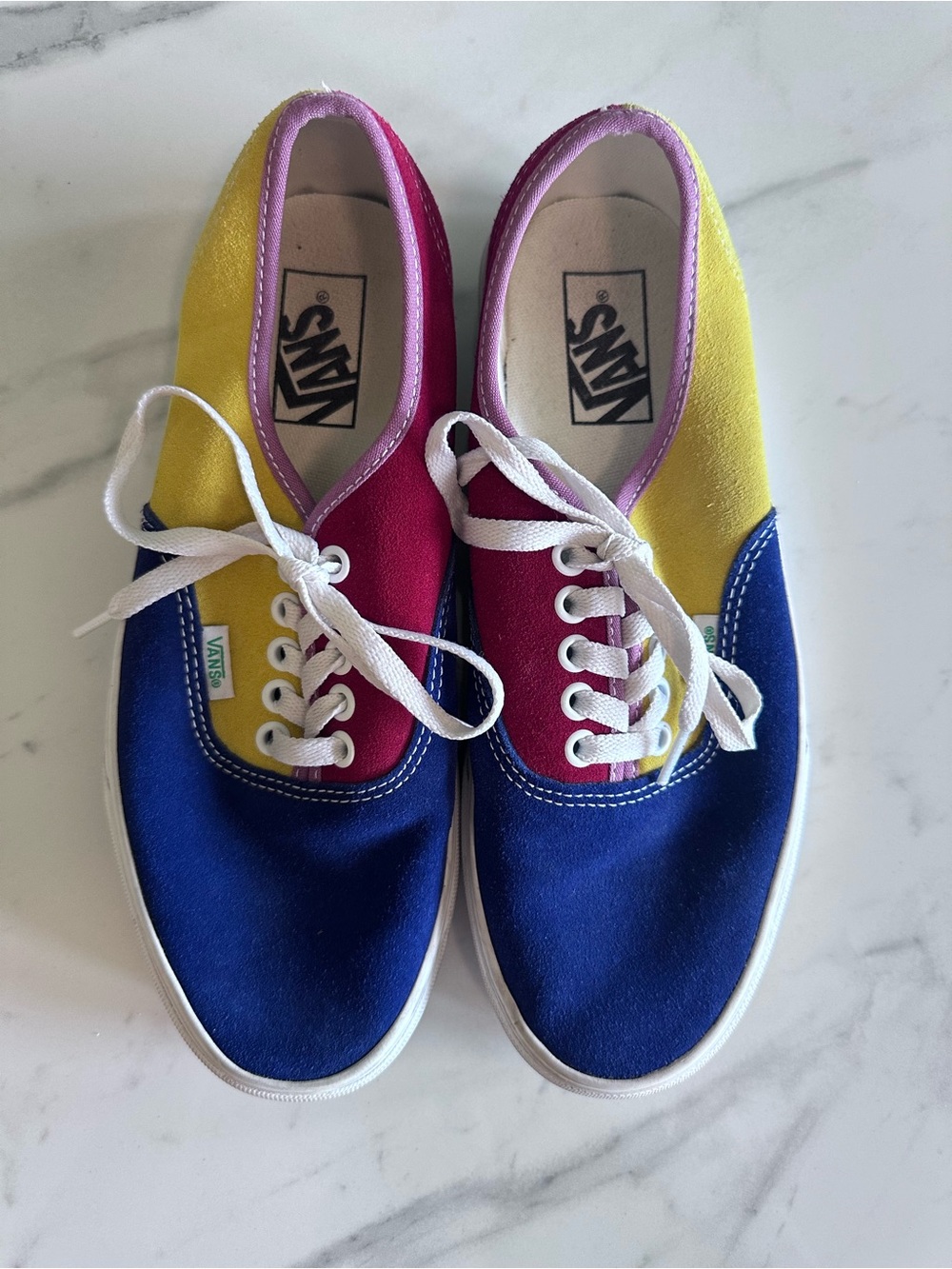 Vans Colorblock Suede Sneakers - Yellow, Red, Blue